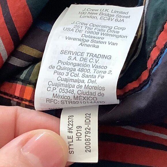 J. Crew women's pajama set shirt long pants XS buttonup plaid red black holiday - Picture 8 of 15